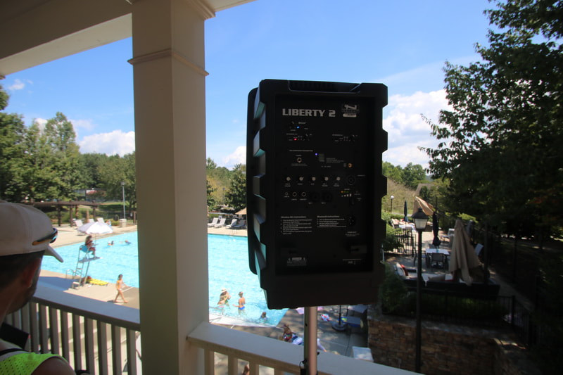 Birthday party at The Chattahoochee River Club in Duluth Atlanta GA  area. Speaker audio rental service provided.
